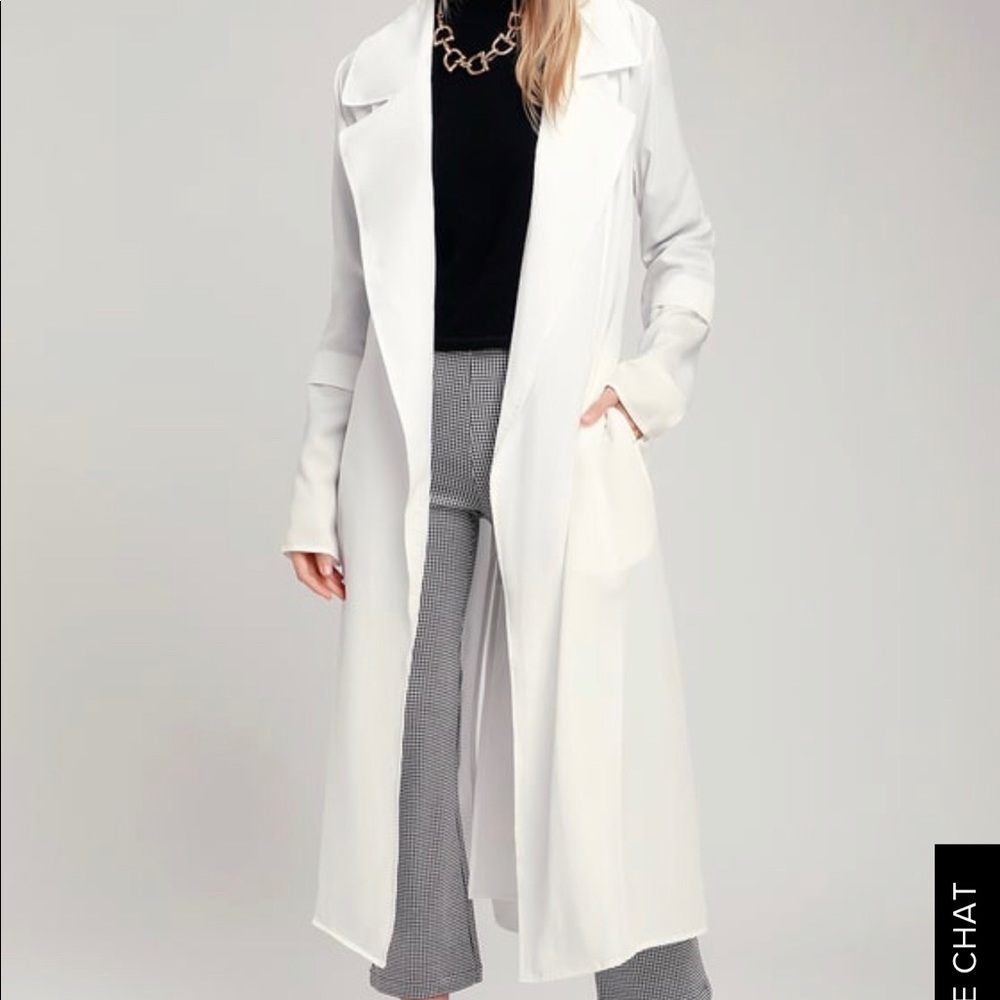 Swift as the Wind White Trench Coat Duster Jacket